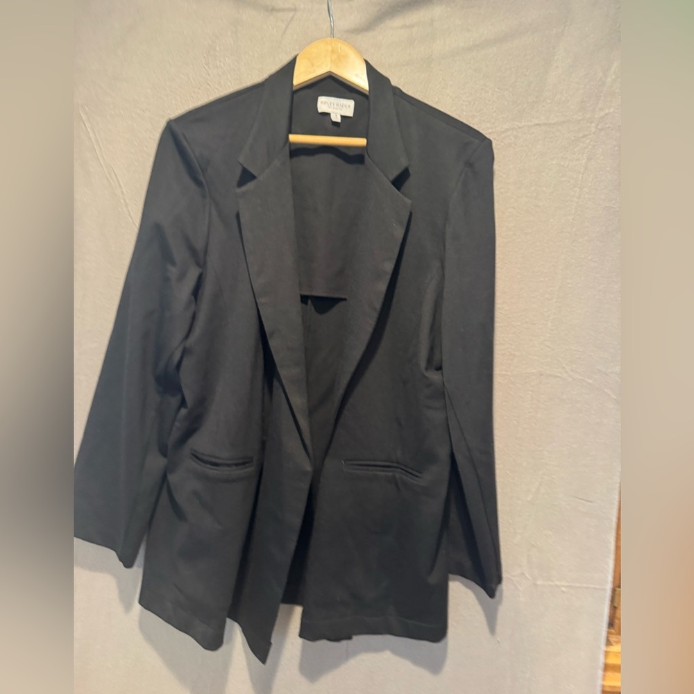 Ripley Rader Women's Ponte Knit Black Open-Front Oversized Blazer